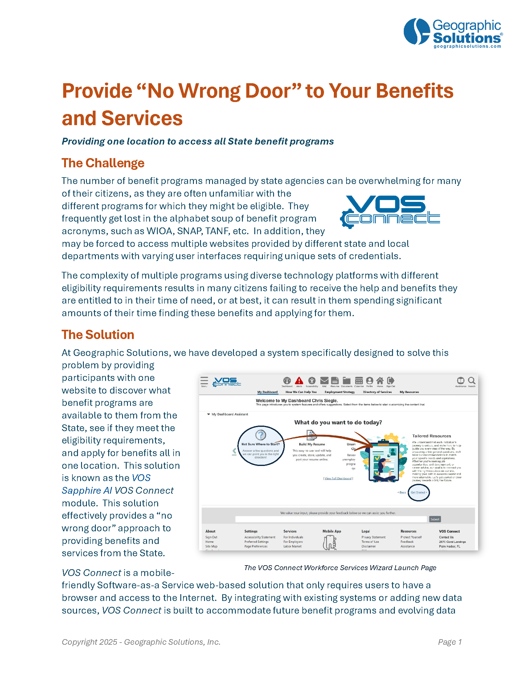 Provide “No Wrong Door” to Your Benefits and Services Provide “No Wrong Door” to Your Benefits and Services